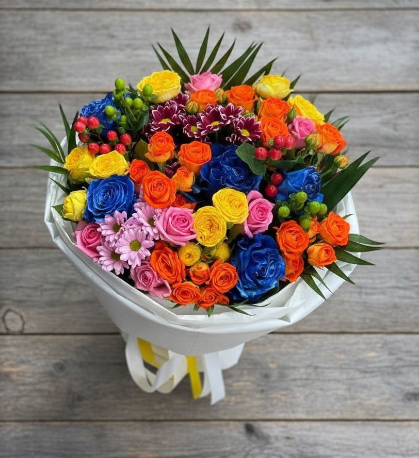 Букет цветов из: Розы и Хризантемы в Александро-Невской