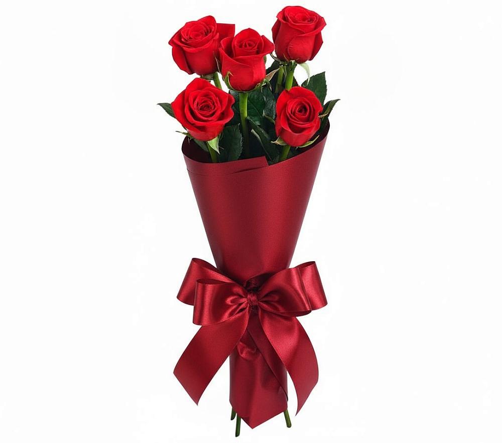 Букет 5 Красных роз Эдлесс Лав в Александро-Невской