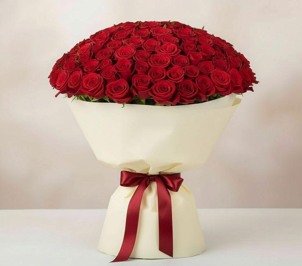 Букет 101 Красная роза Милано в Александро-Невской