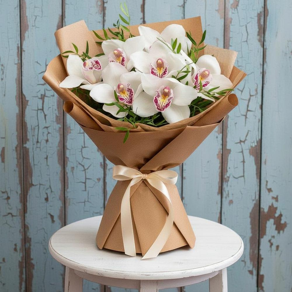 Букет цветов из: Орхидеи и Розы в Александро-Невской