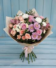 Букет цветов из:  Хризантемы, Розы и Альстромерии #REPLACE_PRED# Александро-Невской