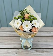Букет цветов из:  Герберы, Розы и Хризантемы #REPLACE_PRED# Александро-Невской