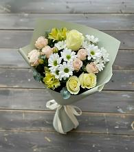 Букет цветов из:  Альстромерии, Розы и Хризантемы #REPLACE_PRED# Александро-Невской