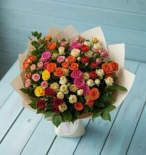 Букет Микс из разноцветных кустовых роз #REPLACE_PRED# Александро-Невской